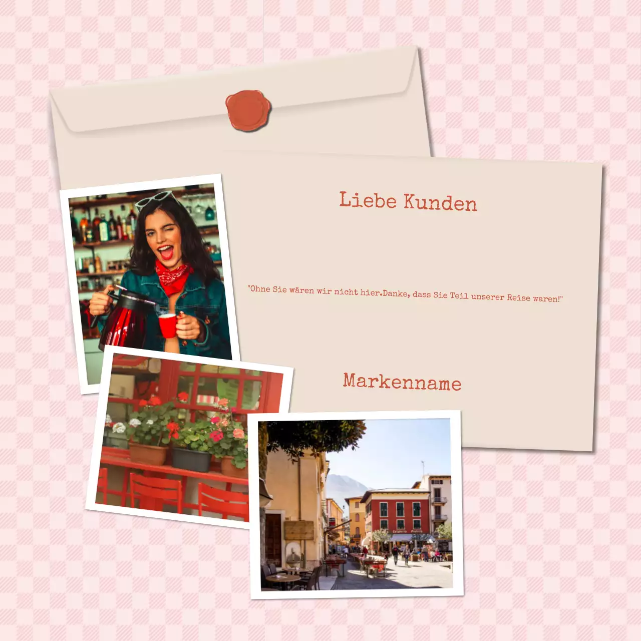 Pink und Rot Minimal Modern Neujahrsgruß Social Media Quadrat