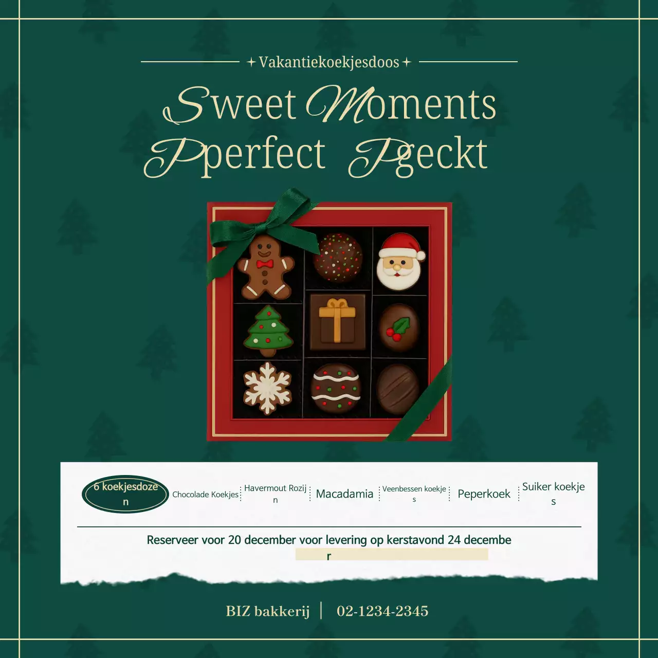 Groene Vintage Kerstproductpromotie