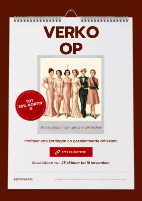 Witte en rode bol moderne mode nieuwjaarsuitverkoop poster