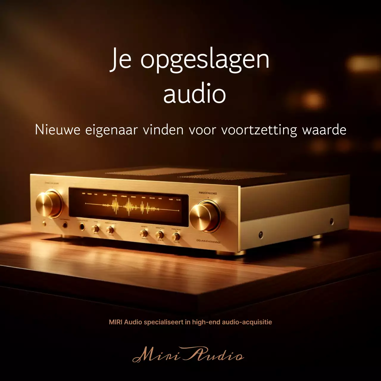 Gouden vintage audioadvertentie