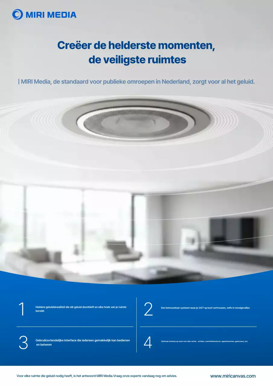 Promotie van het Witte Moderne Omroepsysteem