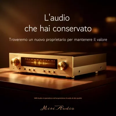 Pubblicità audio vintage in oro