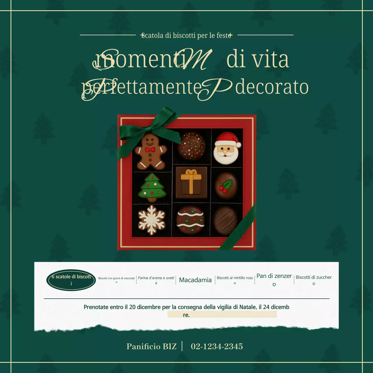 Promozione del prodotto natalizio vintage verde