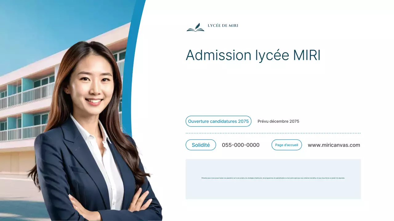 Documents de présentation pour la séance d'information sur l'entrée au lycée, qui se déroule dans un cadre épuré et bleu ciel.