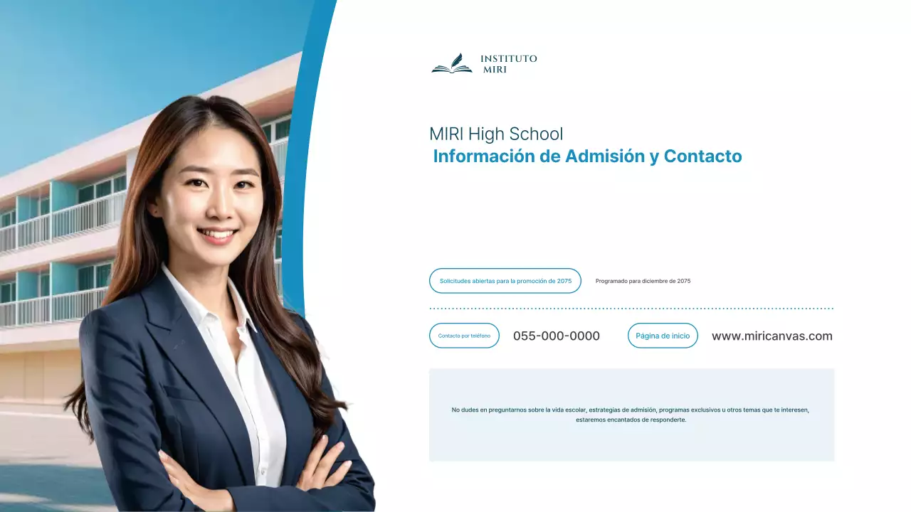 Materiales de presentación para la sesión informativa de ingreso a la escuela secundaria, limpia y de color azul celeste.