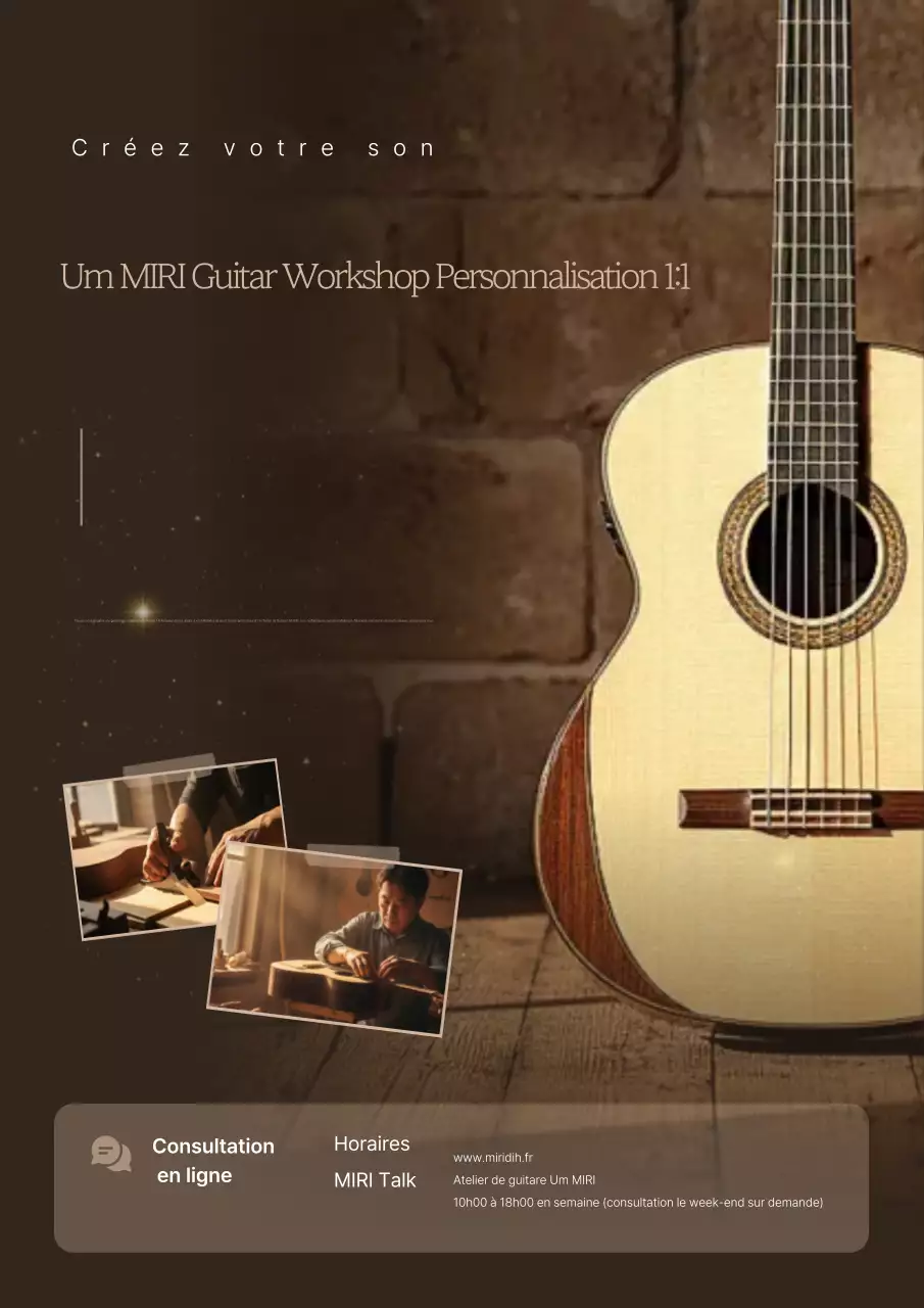 Publicité pour un instrument de musique traditionnel beige