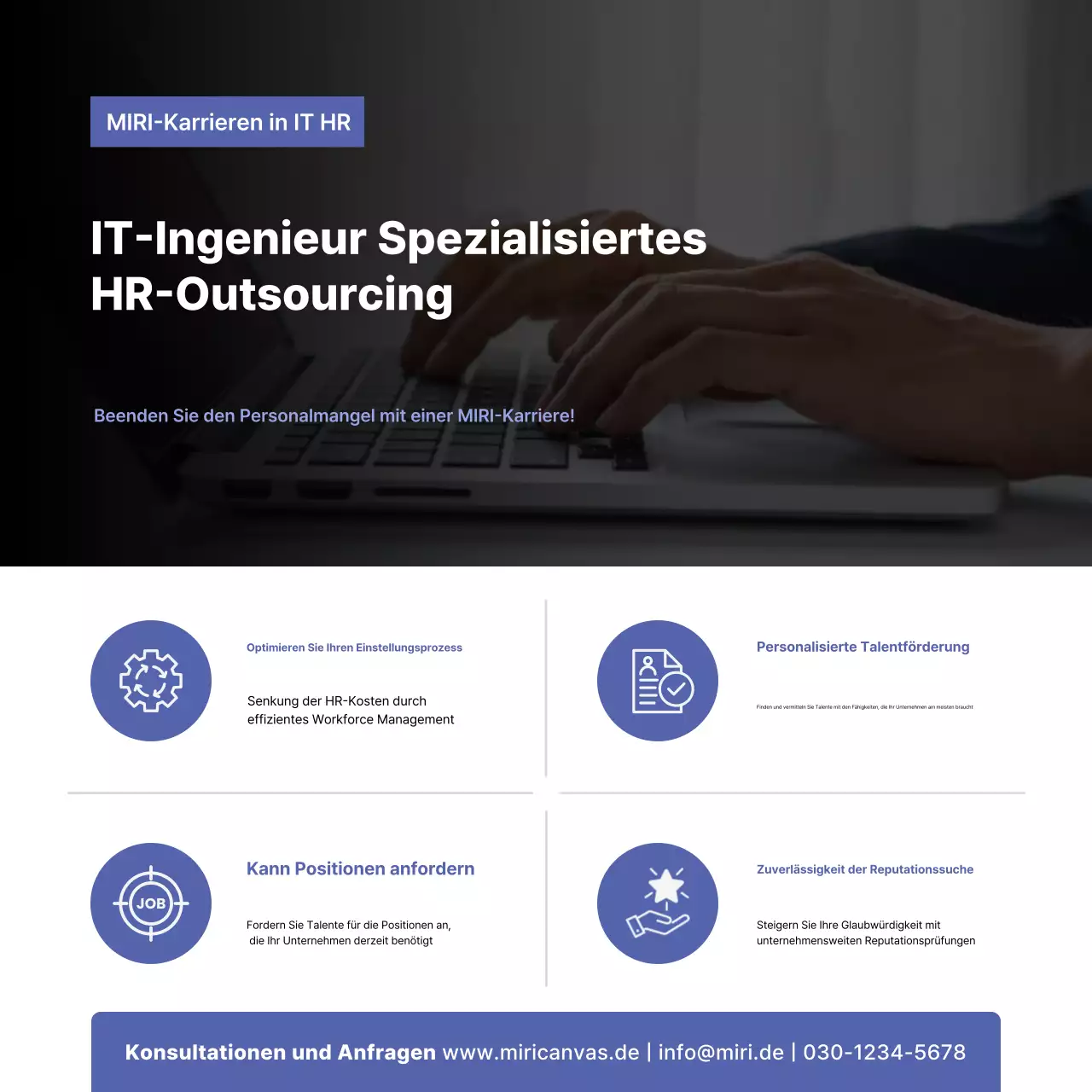 Blue Modern Human Resources Werbung