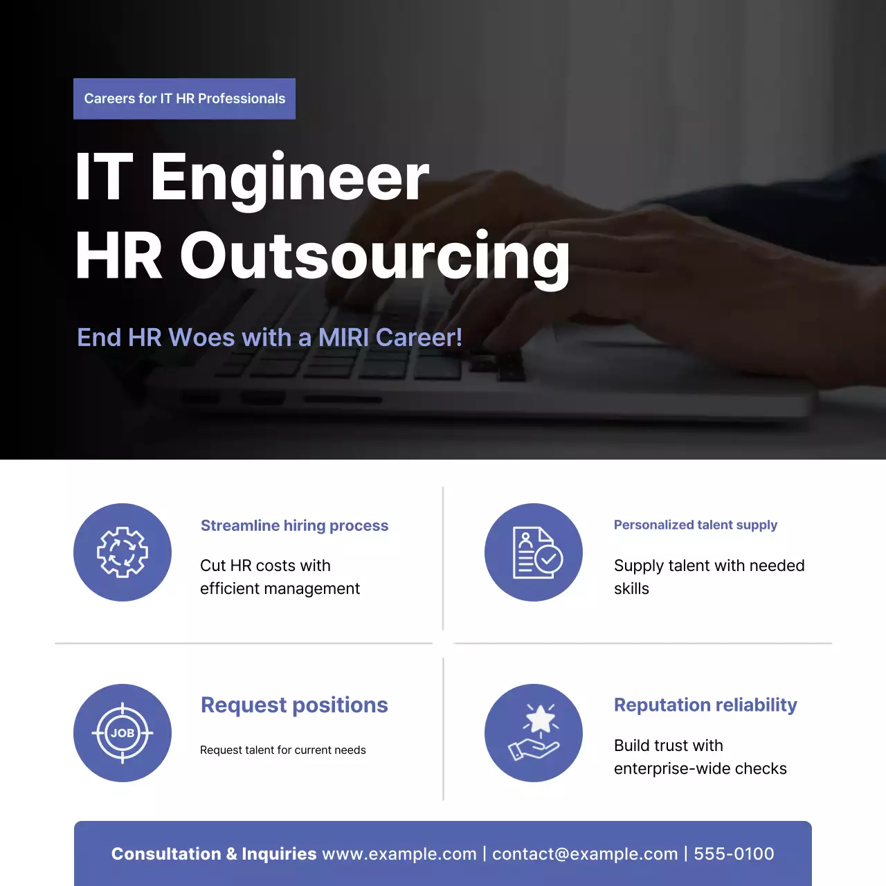 Quảng cáo nguồn nhân lực hiện đại màu xanh