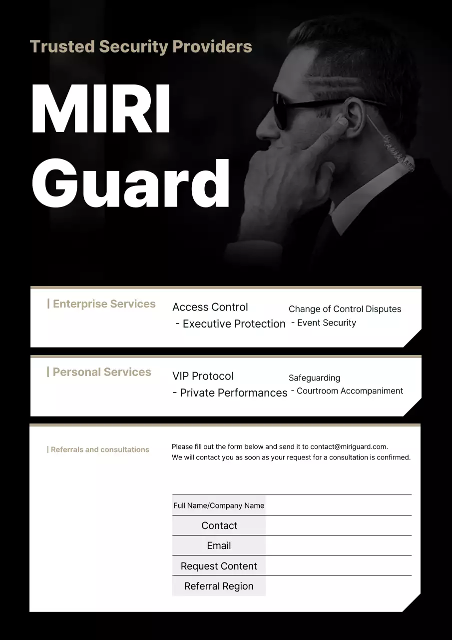 Quảng cáo an ninh hiện đại màu đen