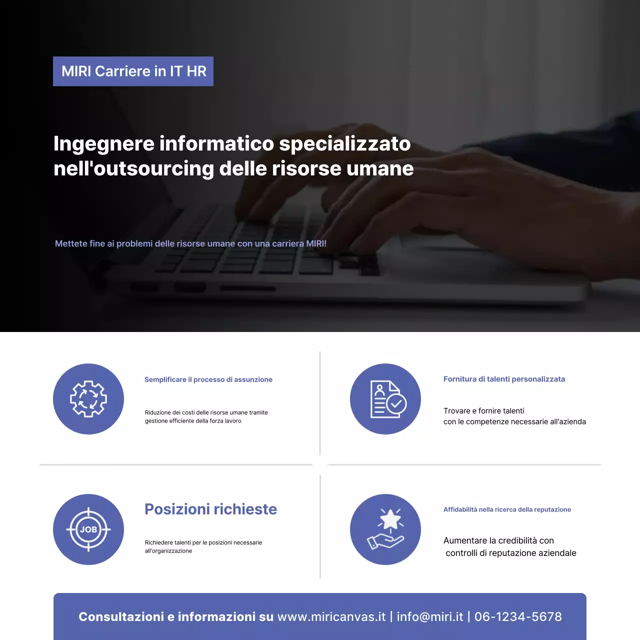 Pubblicità moderna delle risorse umane blu