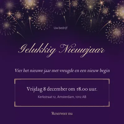 Zwart en goud minimalistisch nieuwjaarsevenement Social Media Square