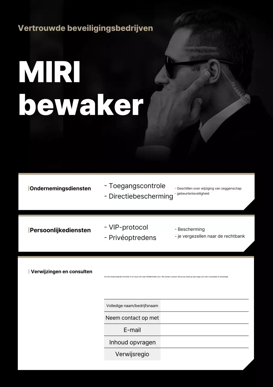 Zwarte moderne beveiligingsadvertentie