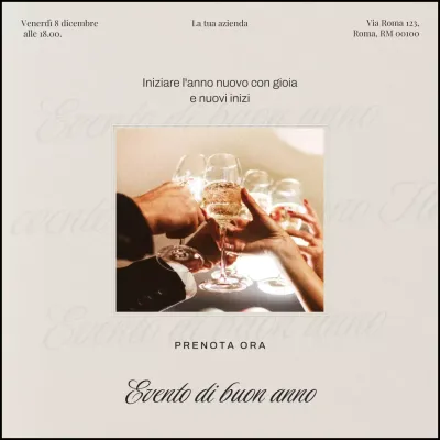 Beige e nero, elegante e minimalista, evento di Capodanno, social media square