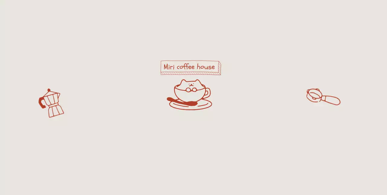 ベージュ シンプル カフェ ロゴ イラストロゴ