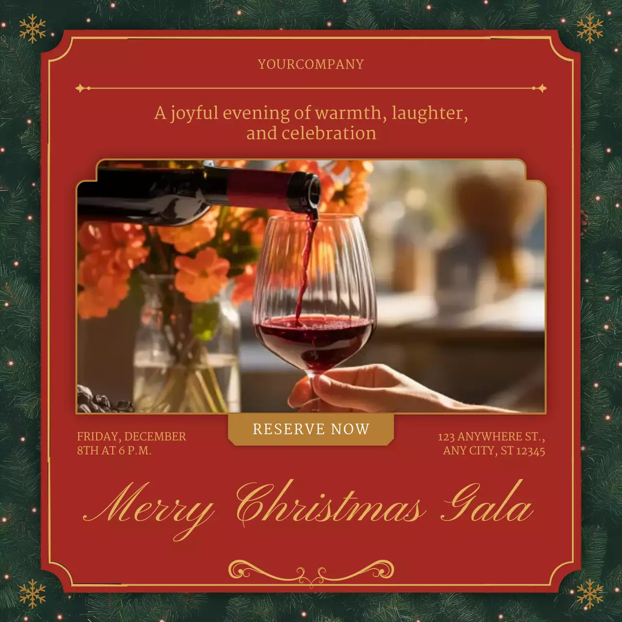 Red Elegant Christmas Invitation Instagram Post