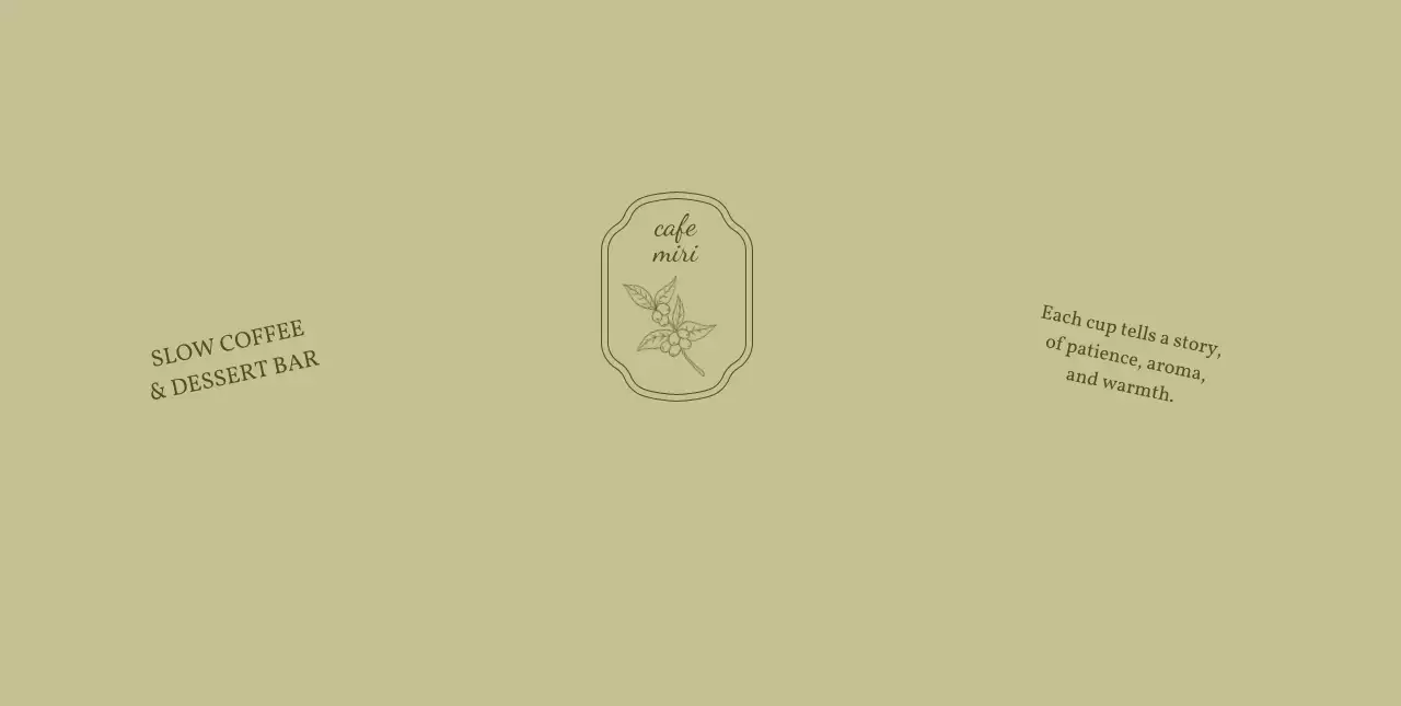 ベージュ シンプル カフェ ロゴ ロゴテキスト