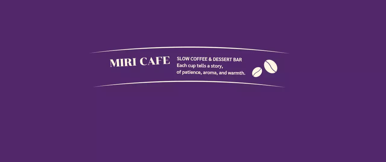 紫 シンプル カフェ ロゴ ロゴテキスト