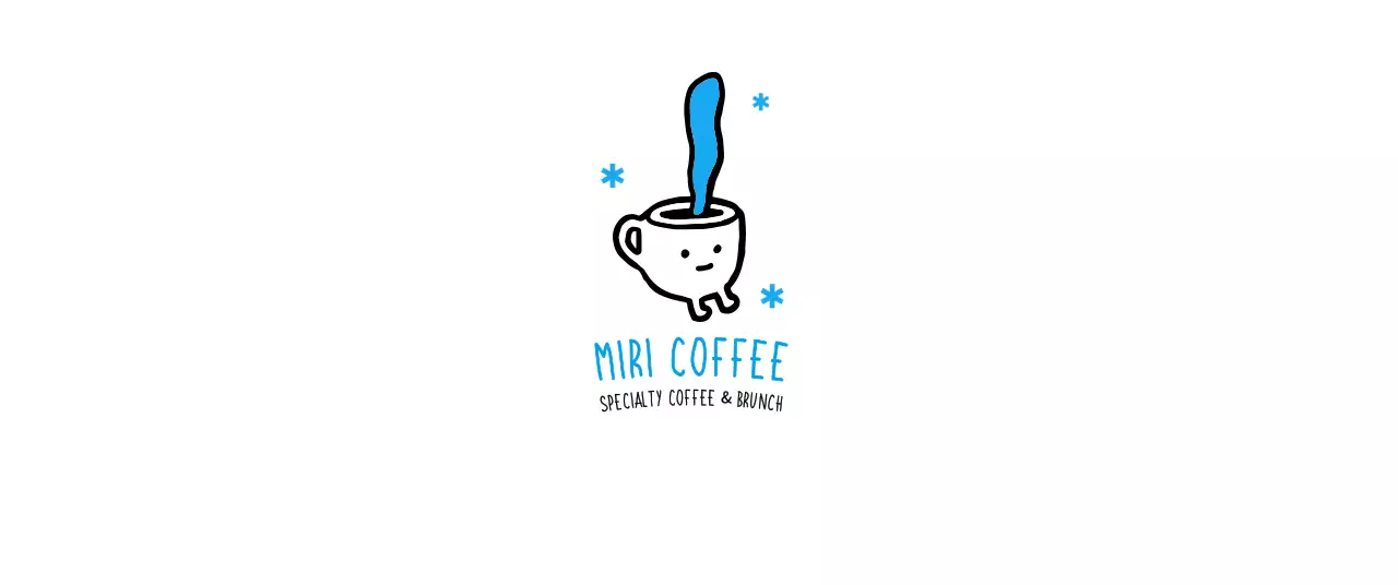 白 シンプル コーヒー ロゴ イラストロゴ