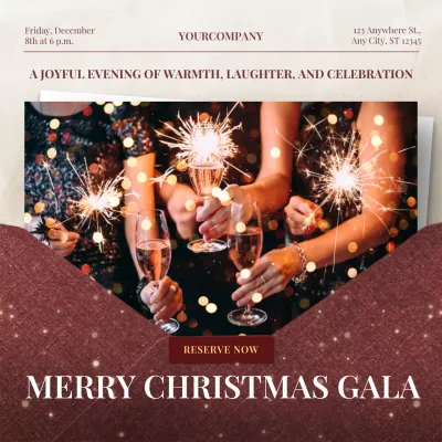 Maroon Elegant Christmas Invitation Instagram Post