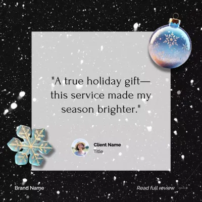 Blue Elegant Holiday Greeting Social Media