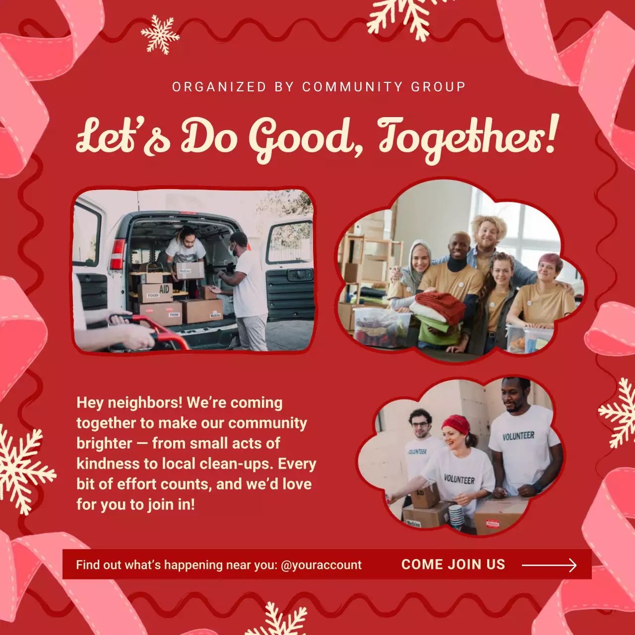 Red Festive Community Event Announcement  Instagram Post