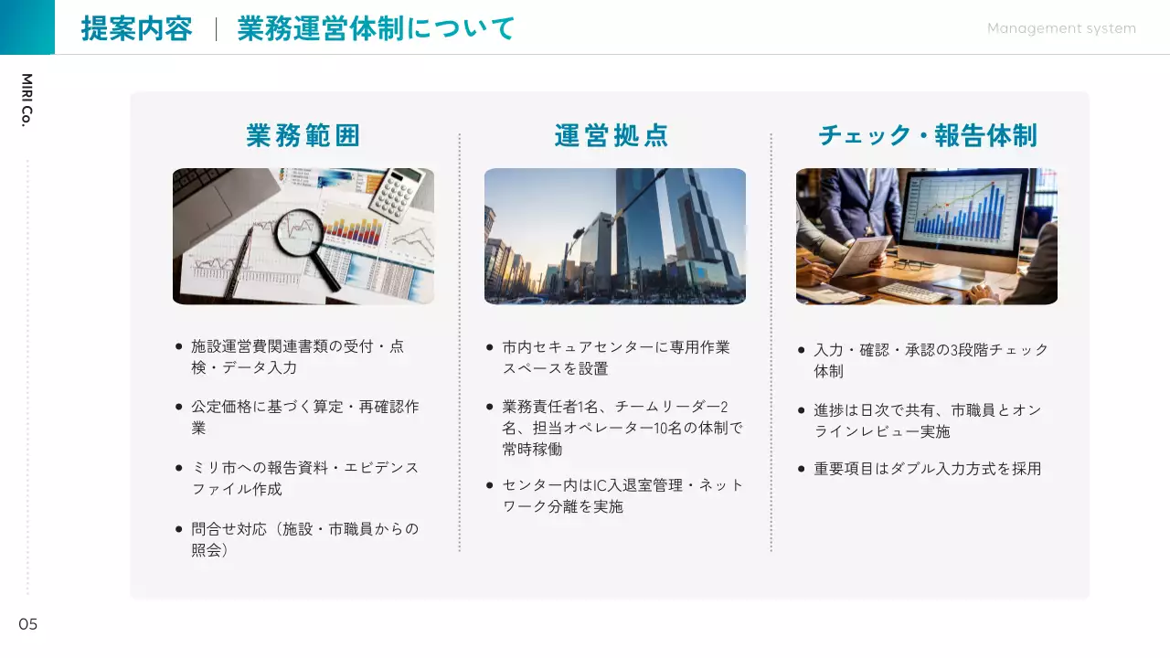 青 シンプル 施設 提案書