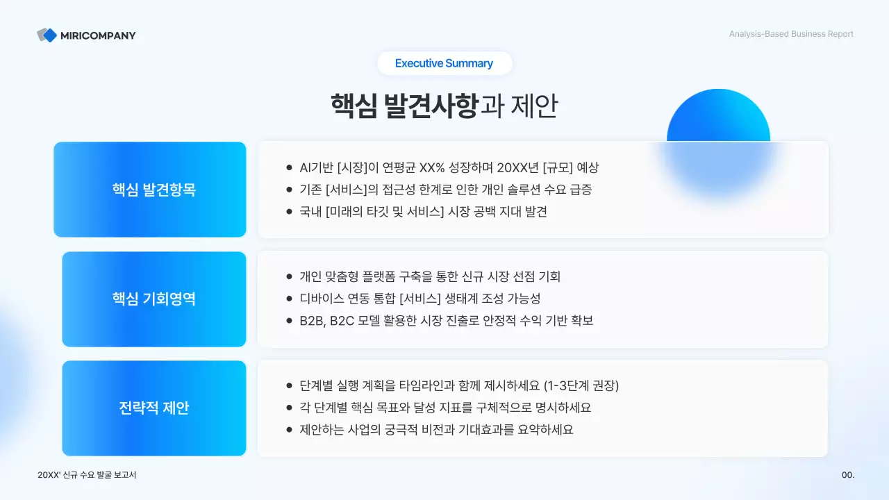 하늘색 깔끔 비즈니스 보고서 분석