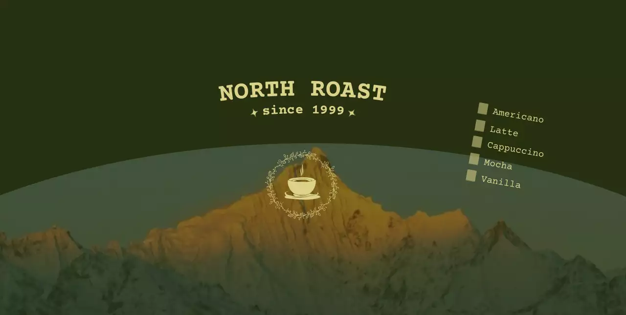 카키 빈티지 커피 메뉴판