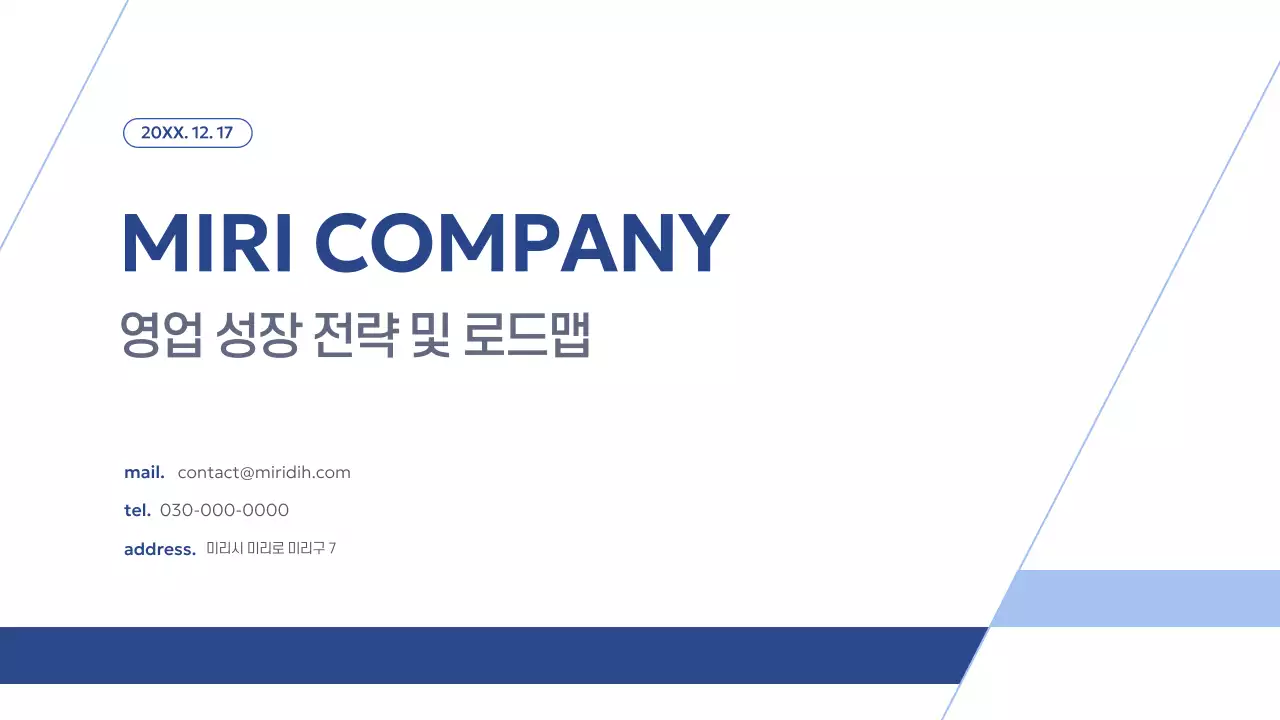 파랑 모던 비즈니스 전략 기획서