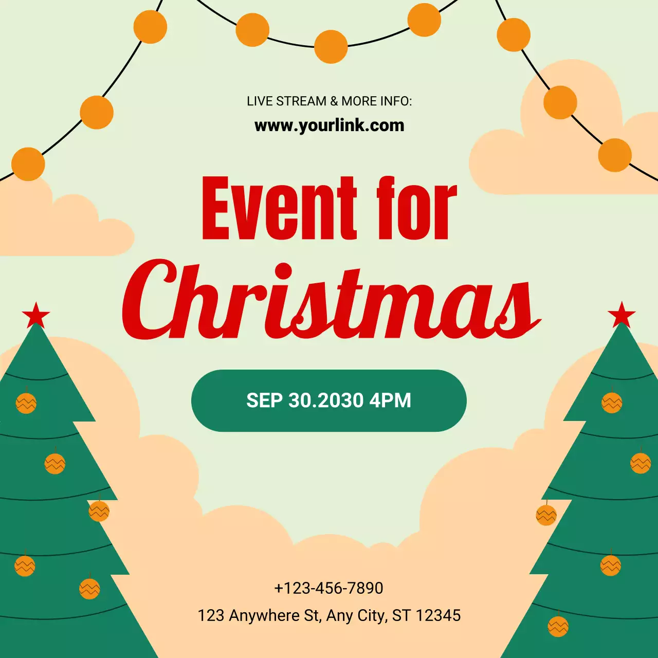 Flat Illustration Christmas Event Advertisement