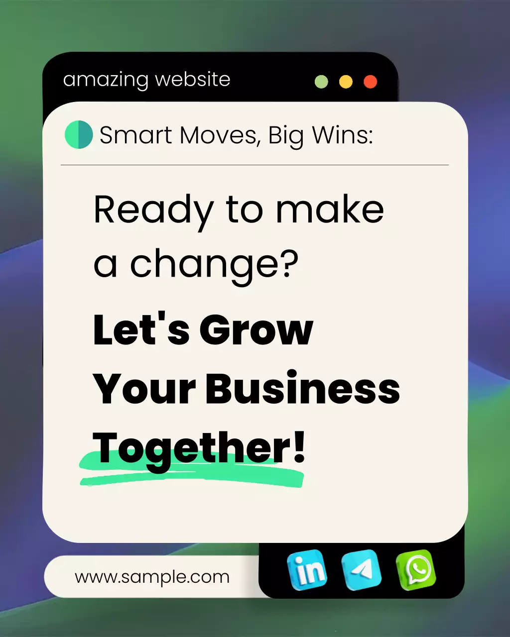 네온 모던 비즈니스 광고 Business Tips Template