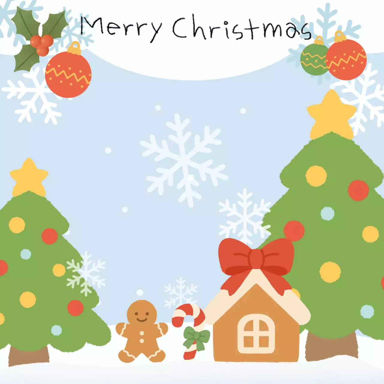 아기자기한 화이트 크리스마스 프레임