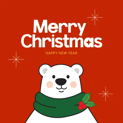 빨강 아기자기한 크리스마스 카드