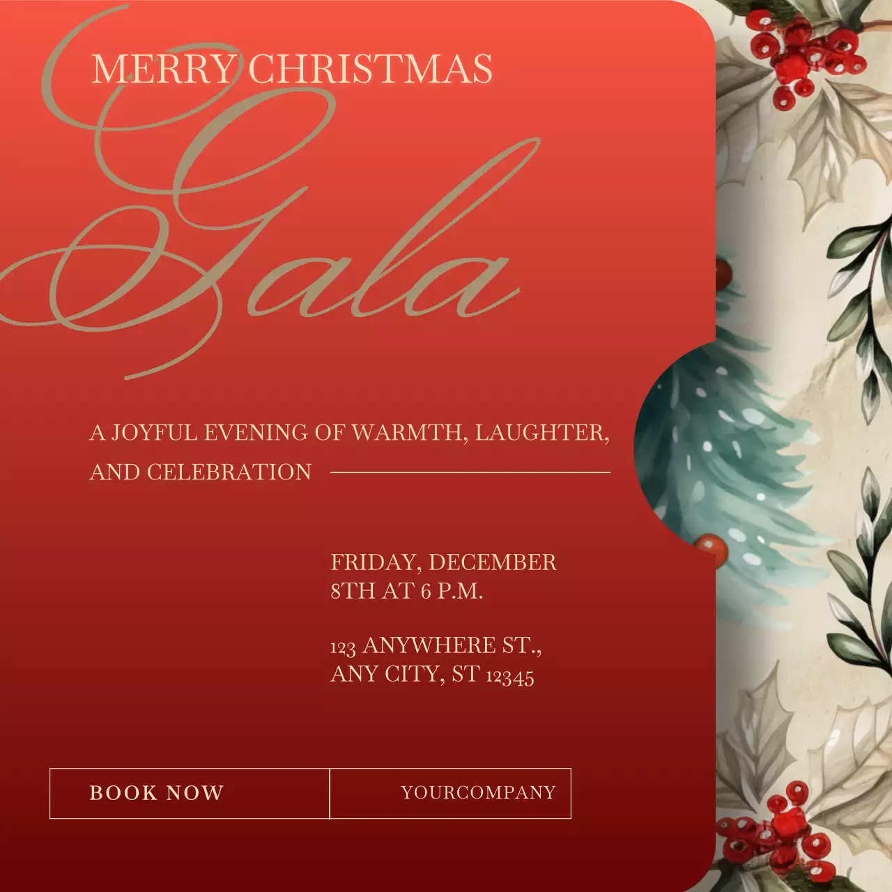 Red Elegant Christmas Invitation Instagram Post
