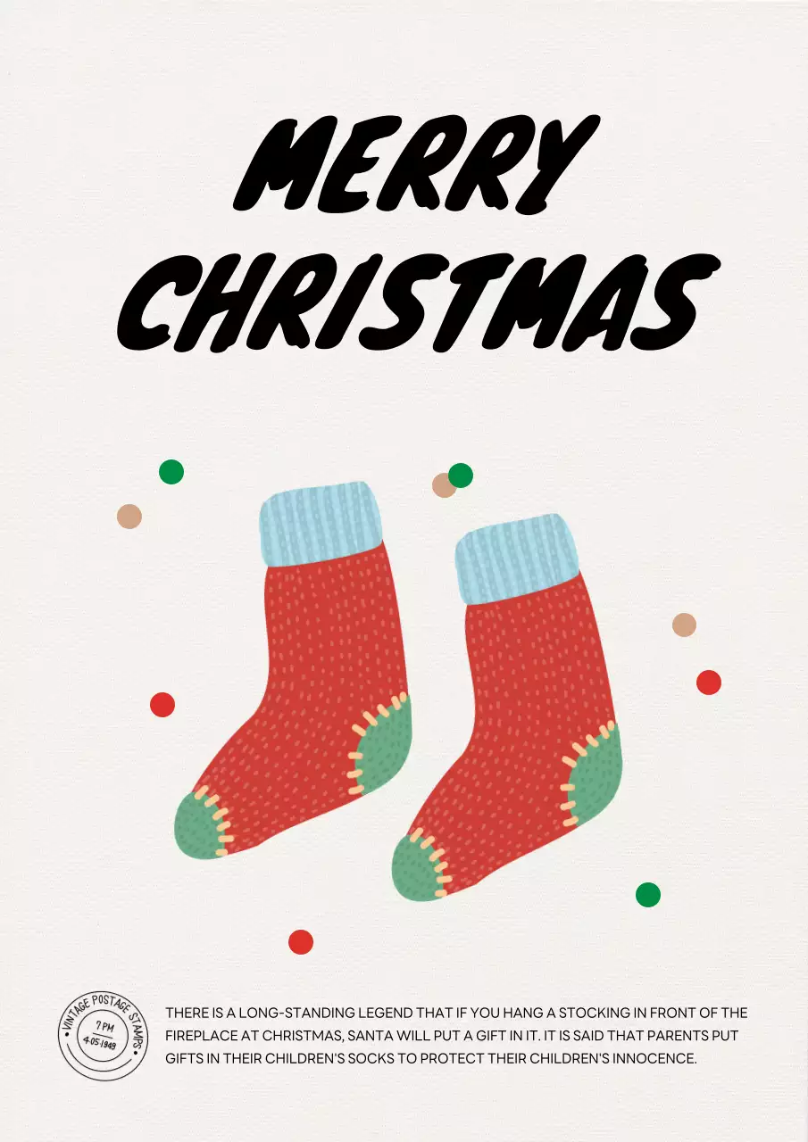 Red Traditional Christmas Greetings Card