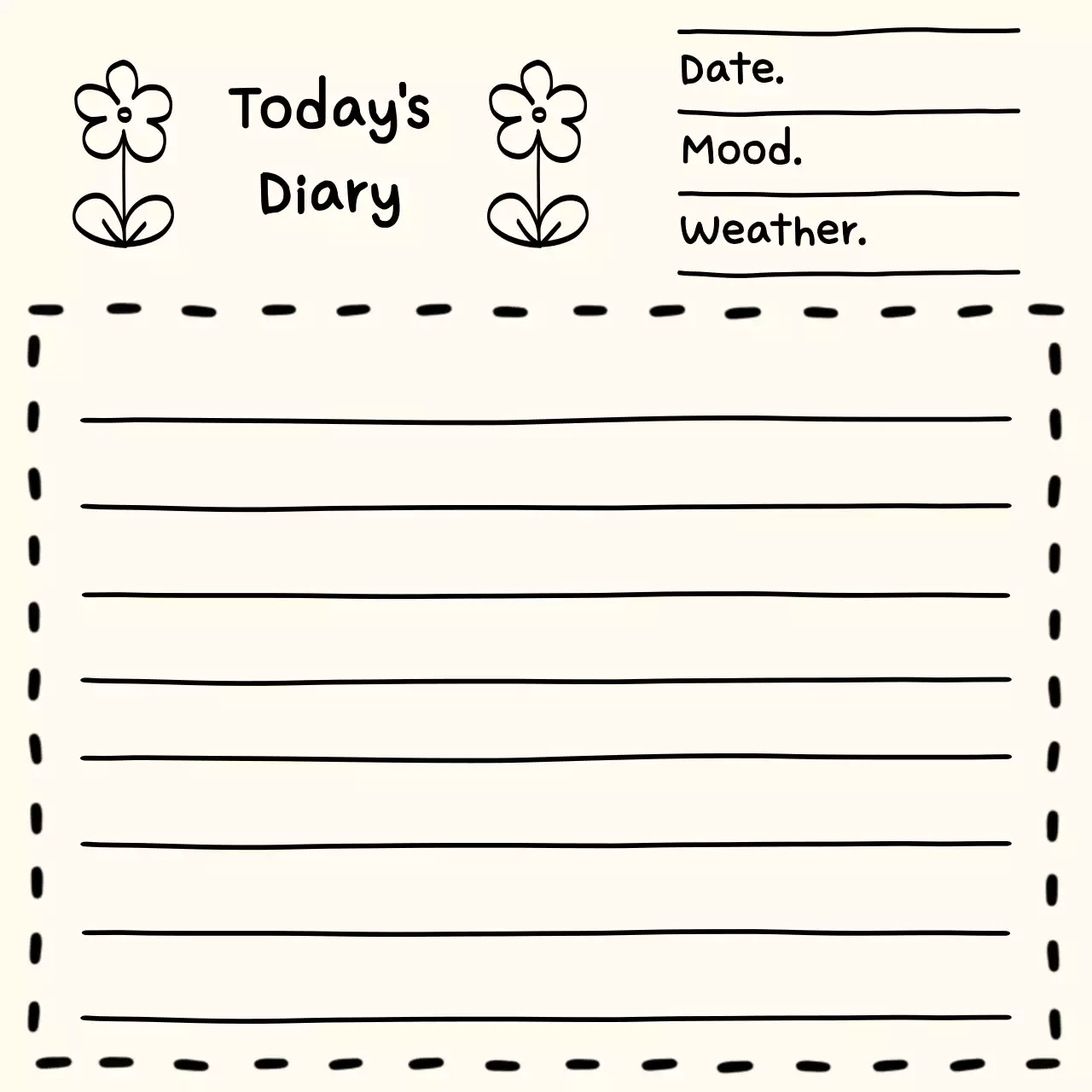 베이지 심플 일기 노트