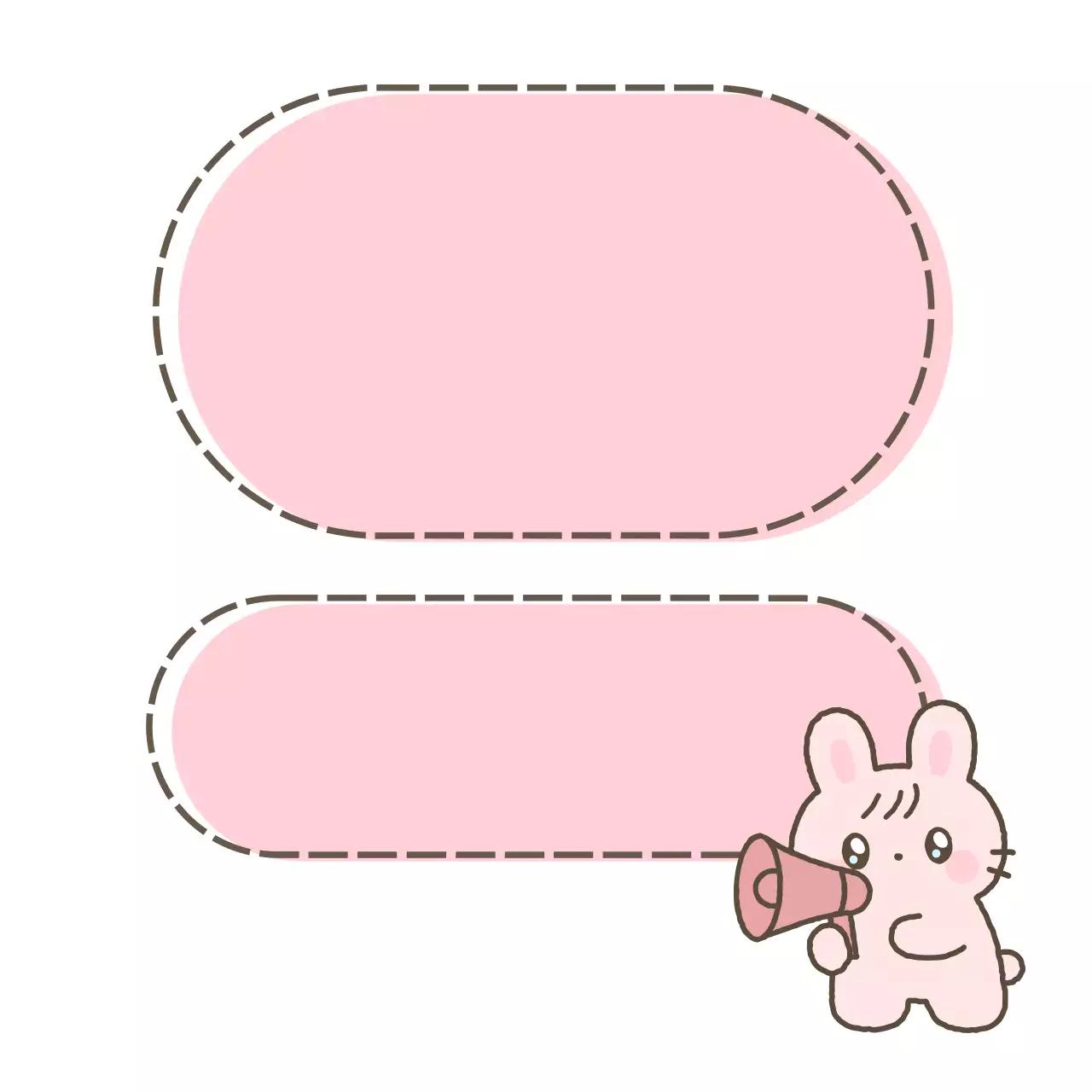 핑크 아기자기한 만화 스티커