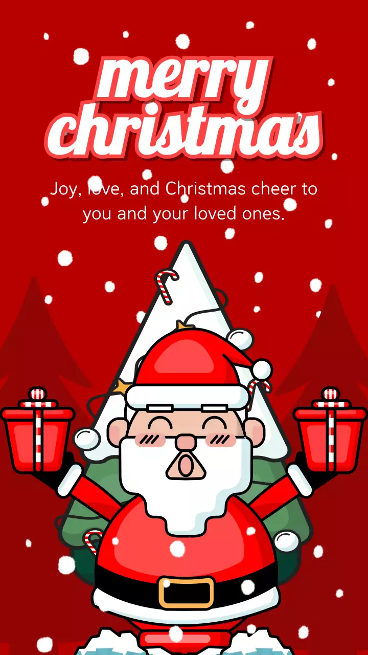 Red And White Illustrative Merry Christmas