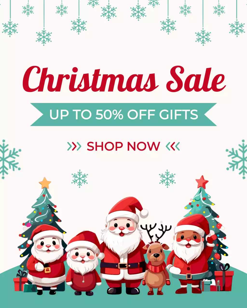 민트 아기자기한 크리스마스 할인 행사