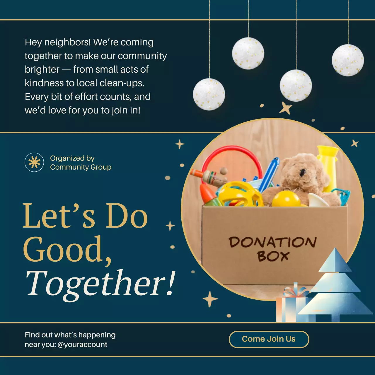 Navy Modern Community Invitation Instagram Post