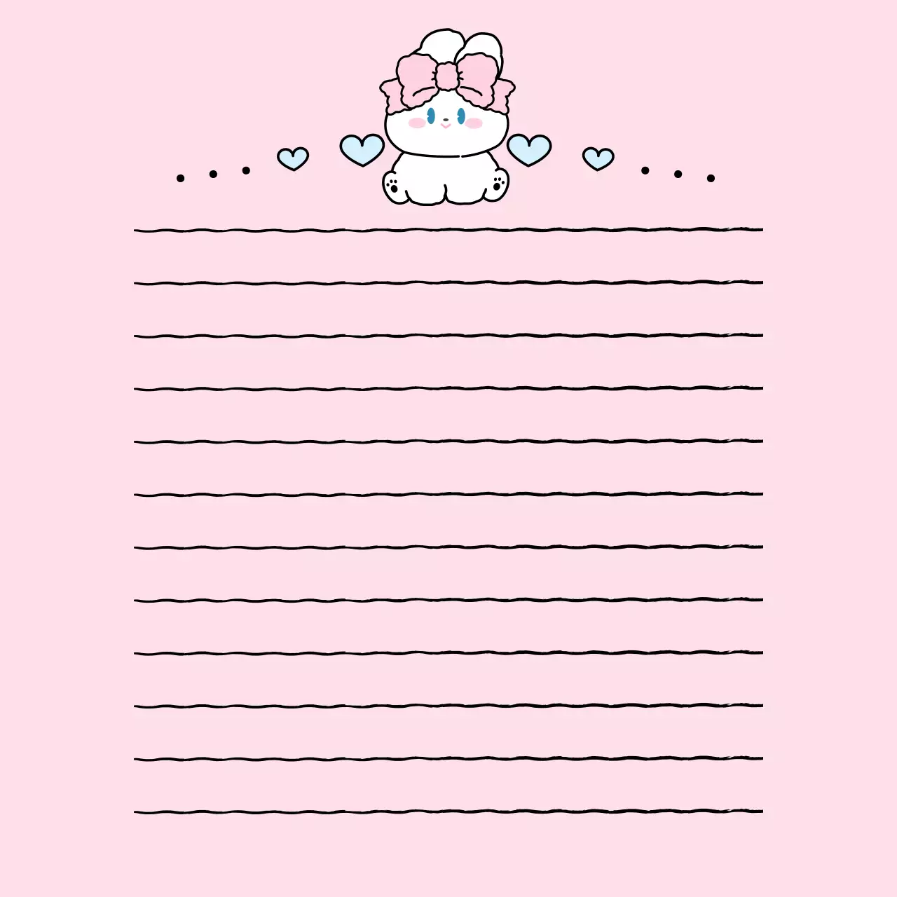 핑크 아기자기한 문구 안내