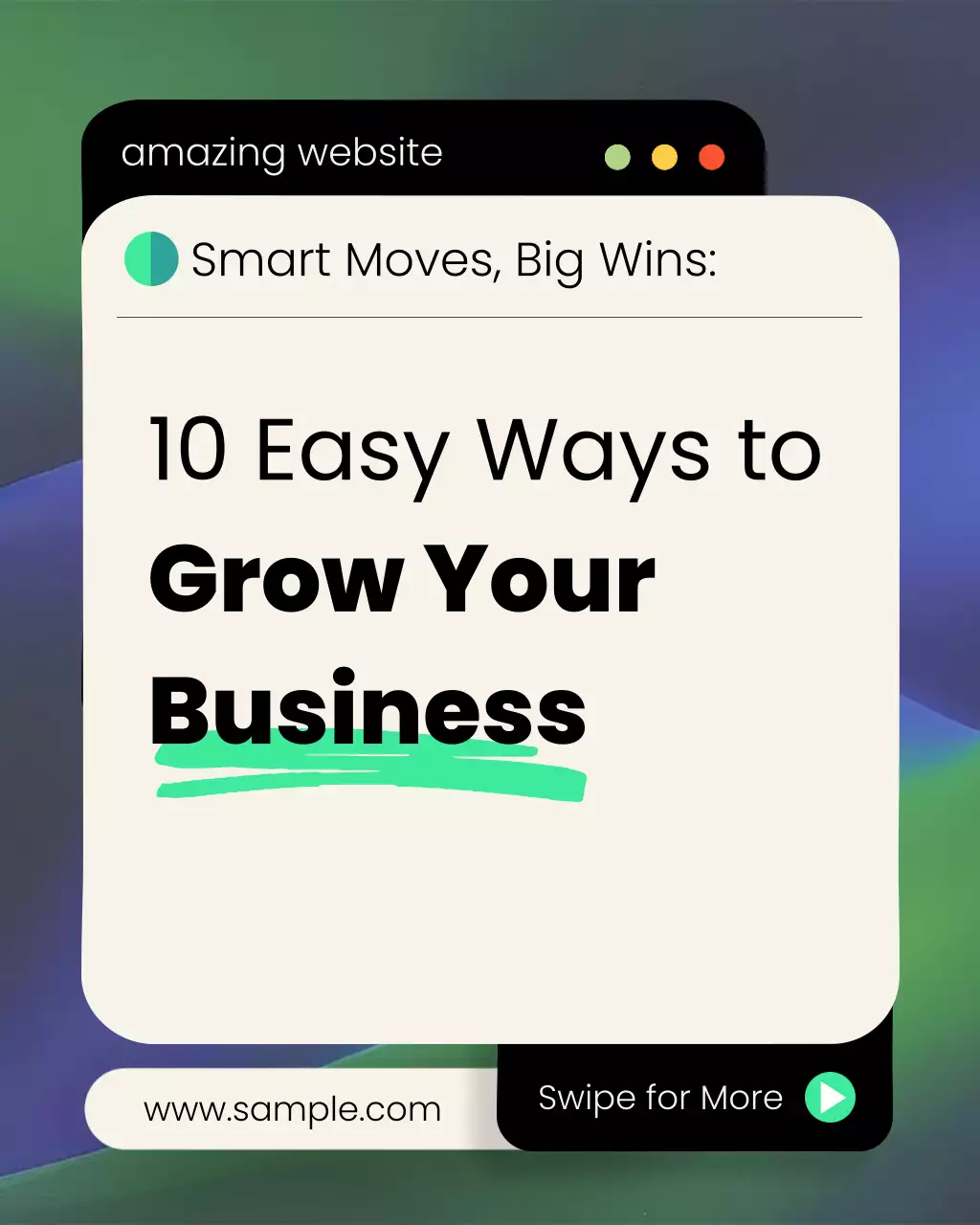 네온 모던 비즈니스 광고 Business Tips Template