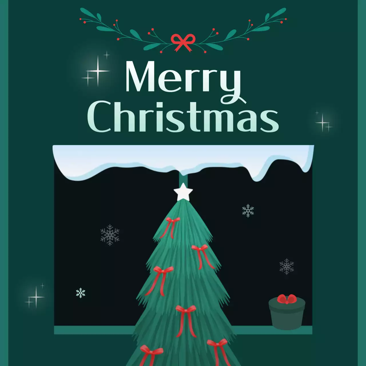 초록 크리스마스 인사 카드