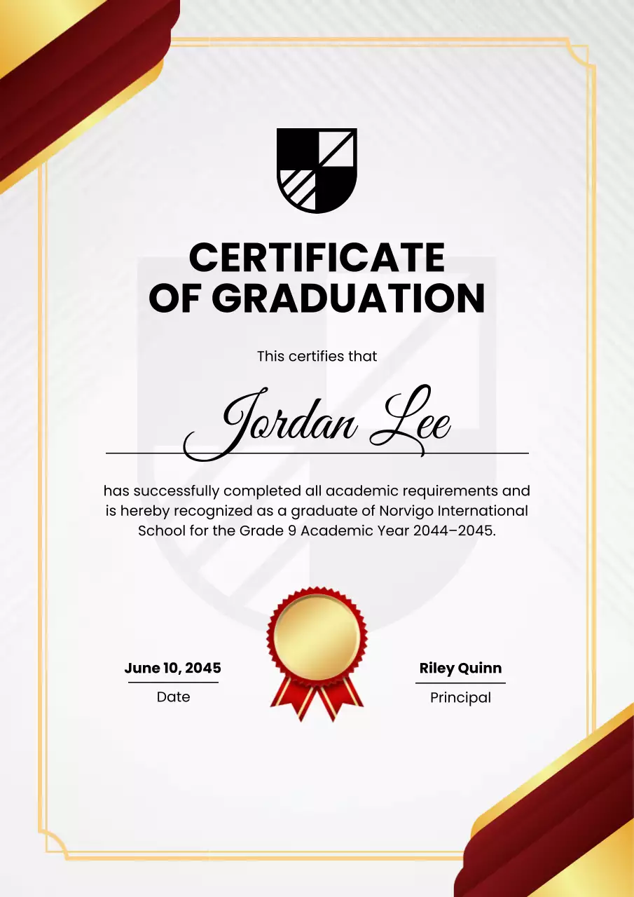 White Classic Certificate of Graduation