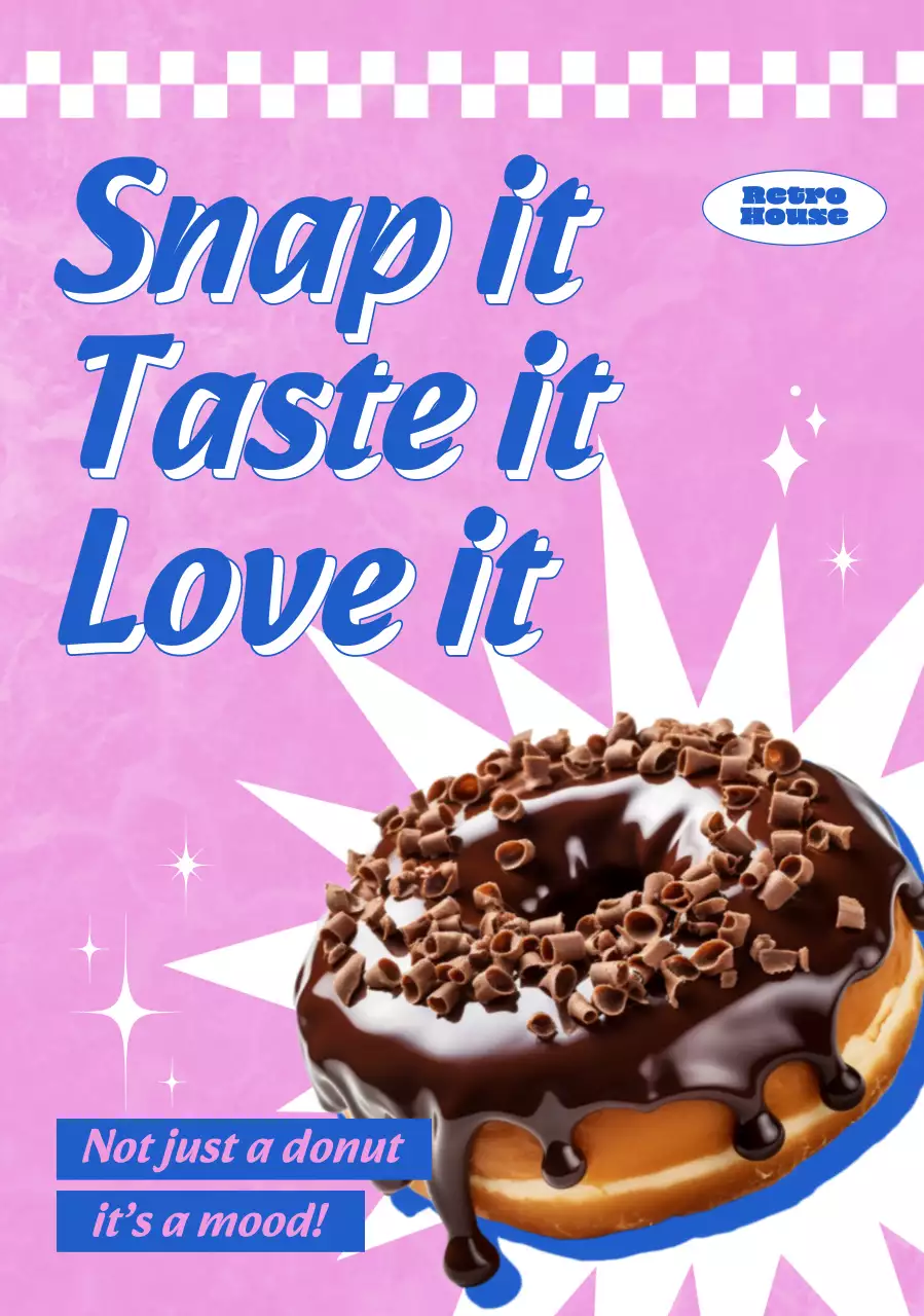 핑크 레트로 디저트 광고