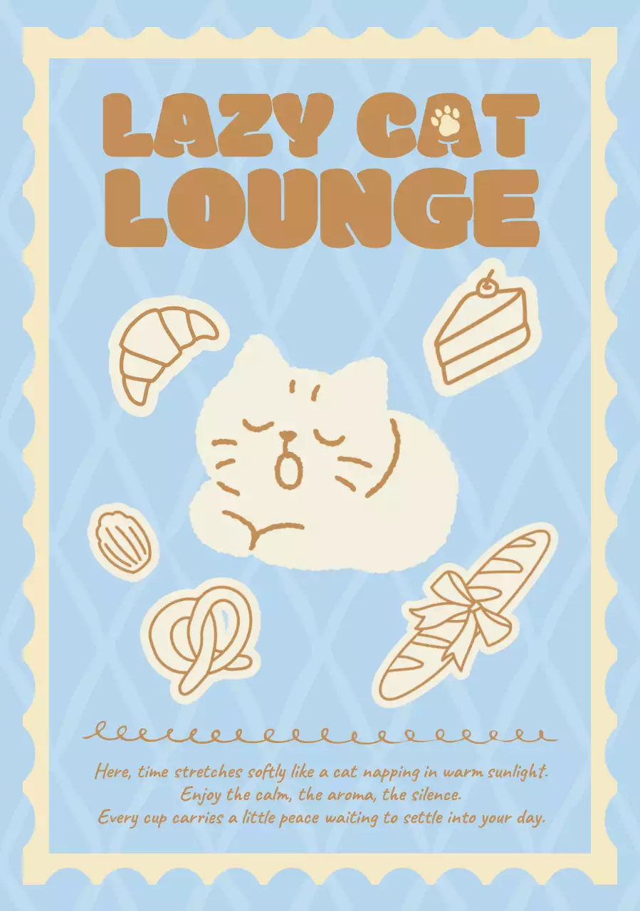 하늘색 아기자기한 카페 홍보