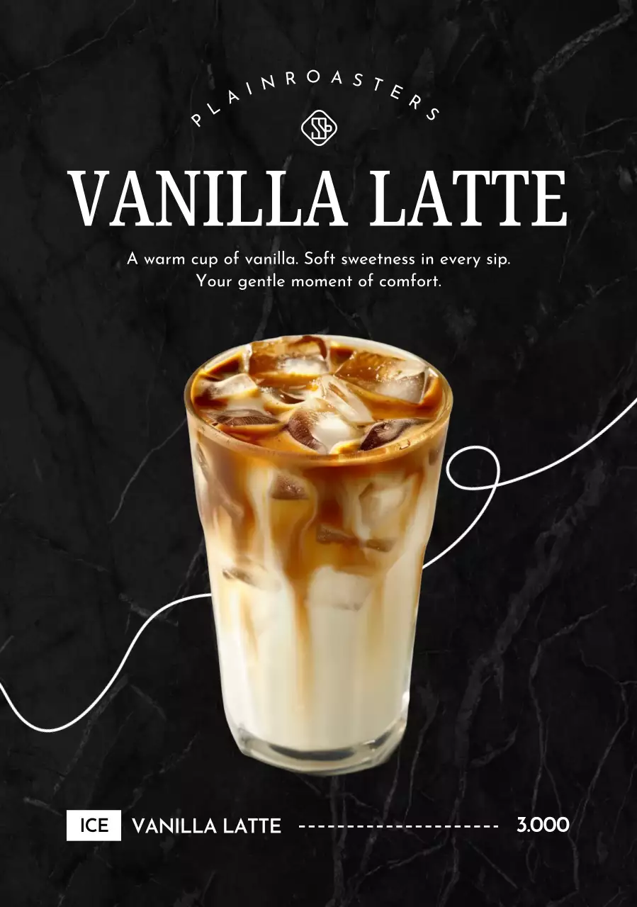 검정 모던 커피 메뉴판