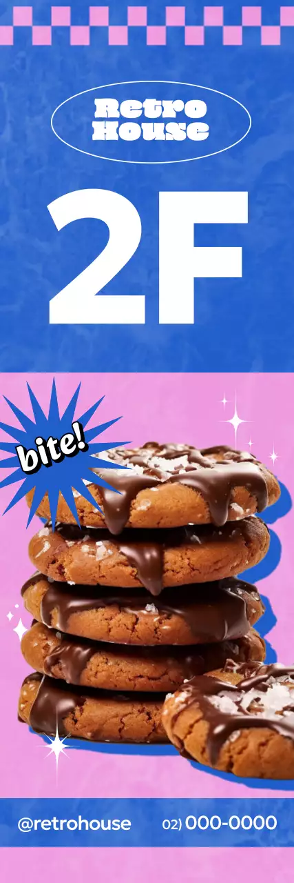 파랑 레트로 디저트 홍보