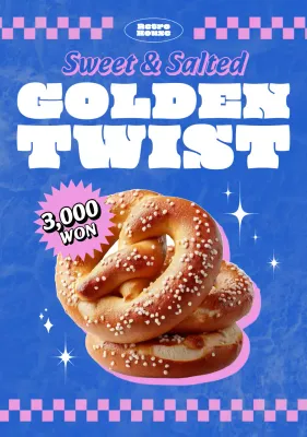 파랑 레트로 베이커리 광고