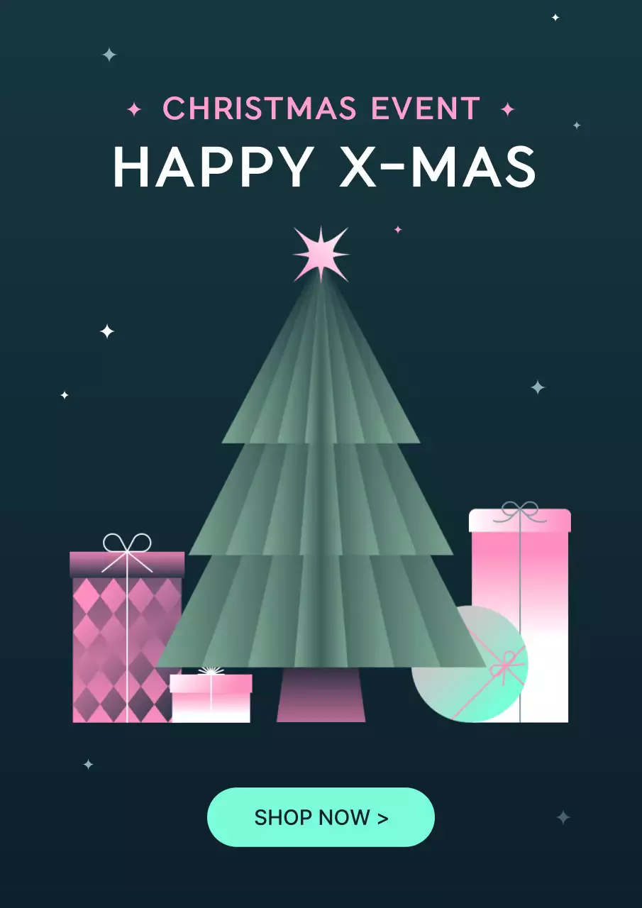 초록 심플 크리스마스 행사